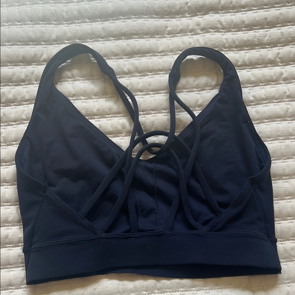 Athleta Navy Strappy Sports Bra